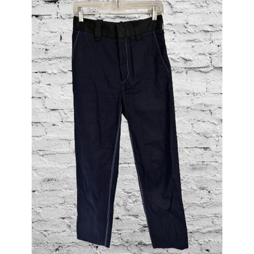 Rag & Bone Dark Blue Denim Pants with Black Sating Details Size 6